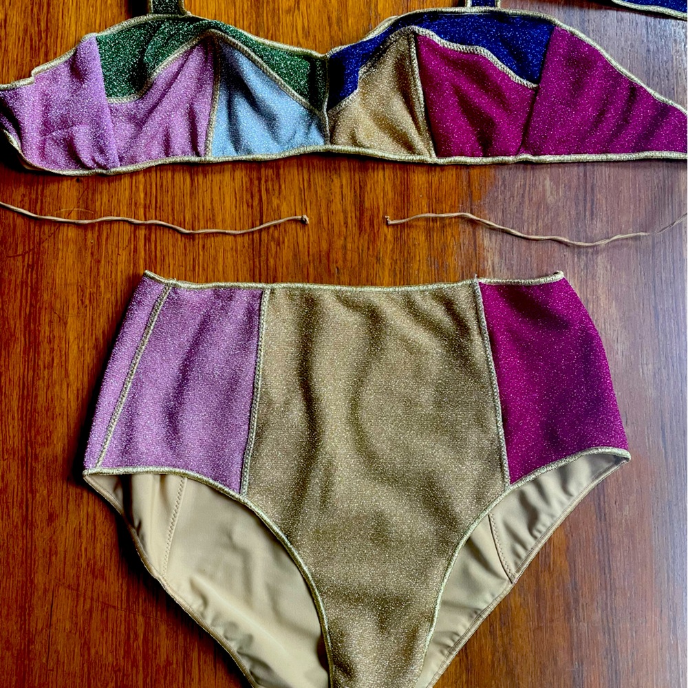 Oserre multi-color glitter bikini size L